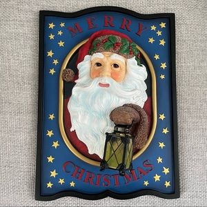 Merry Christmas Santa Wall Plaque by Pipka